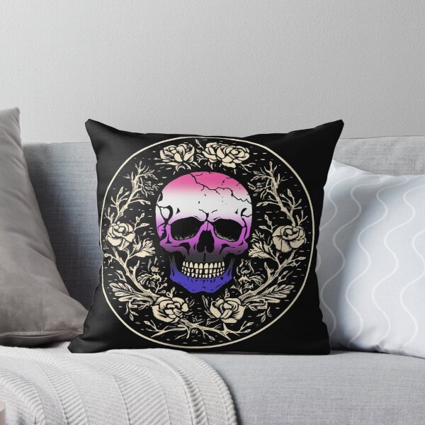 Item preview, Goth Skull and Roses Genderfluid Pride Flag, Subtle Gothic Skull Genderfluid Design  designed and sold by Travelslightly.