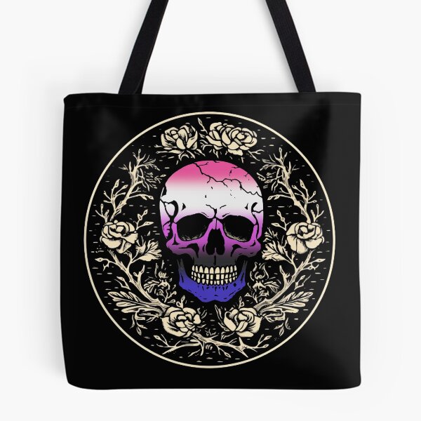 Item preview, Goth Skull and Roses Genderfluid Pride Flag, Subtle Gothic Skull Genderfluid Design  designed and sold by Travelslightly.