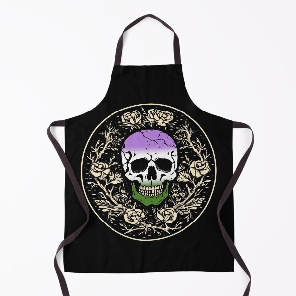Item preview, Goth Skull and Roses Genderqueer Pride Flag, Subtle Gothic Skull Genderqueer Design  designed and sold by Travelslightly.