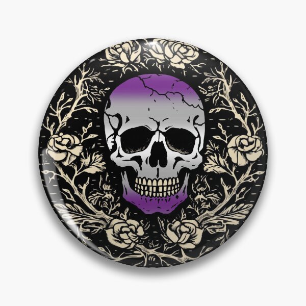 Item preview, Goth Skull and Roses Graysexual Pride Flag, Subtle Gothic Skull Greysexual Design  designed and sold by Travelslightly.