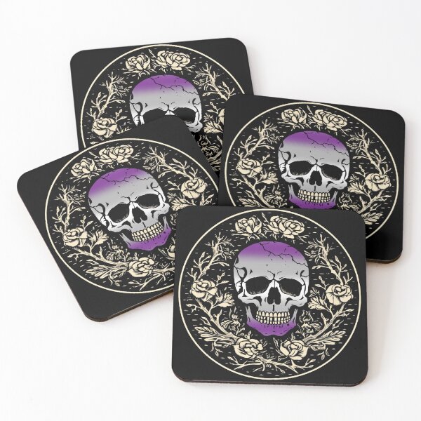 Item preview, Goth Skull and Roses Graysexual Pride Flag, Subtle Gothic Skull Greysexual Design  designed and sold by Travelslightly.