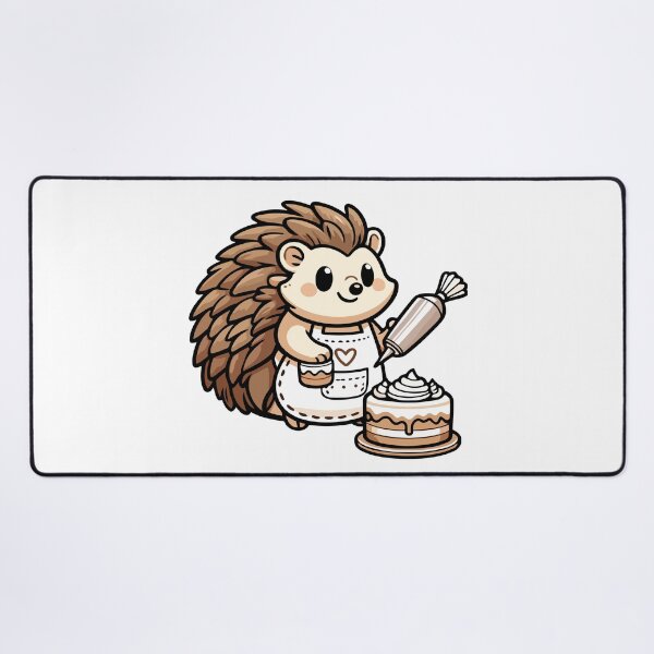 Item preview, Baking Bliss Hedgehog: Cute Cartoon Chef Decorating a Cake designed and sold by Akioos.