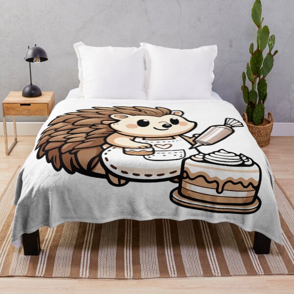 Item preview, Baking Bliss Hedgehog: Cute Cartoon Chef Decorating a Cake designed and sold by Akioos.