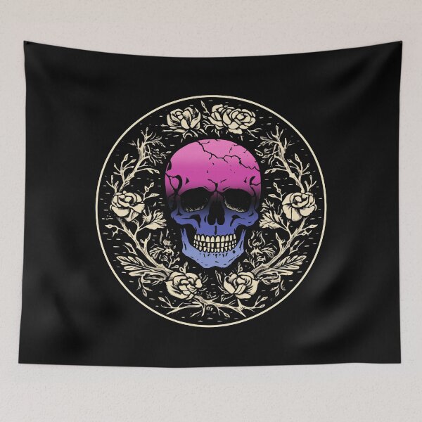 Item preview, Goth Skull and Roses Omnisexual Pride Flag, Subtle Gothic Skull Omni Design  designed and sold by Travelslightly.
