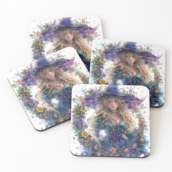 Item preview, Little Blue Witch in a Sun Flower Circle  designed and sold by ANotiontoKnit.