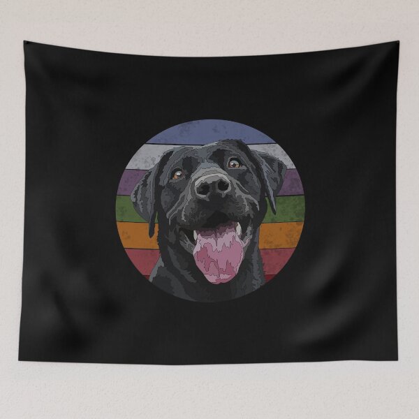 Item preview, Vintage Black Happy Lab Retro Dog designed and sold by Just-Arts-4U.