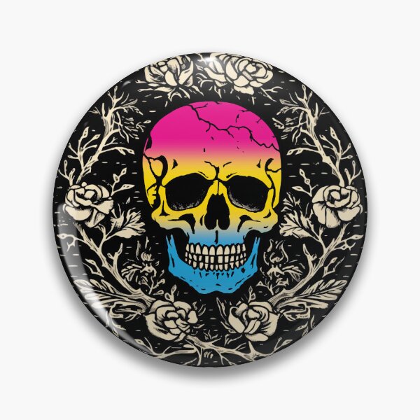 Item preview, Goth Skull and Roses Pansexual Pride Flag, Subtle Gothic Skull Pan Design  designed and sold by Travelslightly.