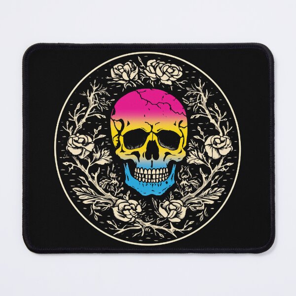 Item preview, Goth Skull and Roses Pansexual Pride Flag, Subtle Gothic Skull Pan Design  designed and sold by Travelslightly.