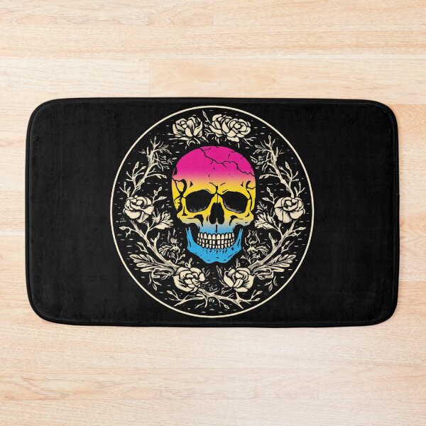 Item preview, Goth Skull and Roses Pansexual Pride Flag, Subtle Gothic Skull Pan Design  designed and sold by Travelslightly.