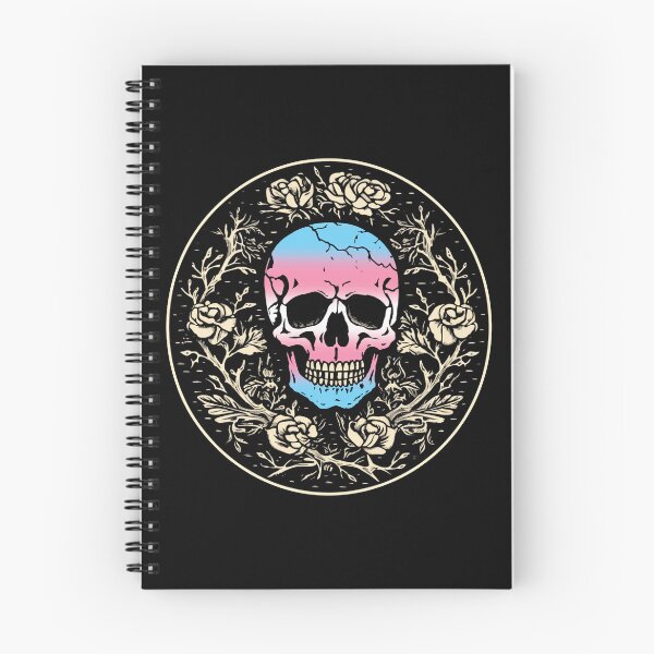 Item preview, Goth Skull and Roses Trangender Pride Flag, Subtle Gothic Skull Trans Design  designed and sold by Travelslightly.