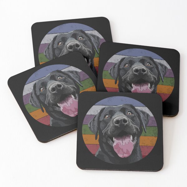 Item preview, Vintage Black Happy Lab Retro Dog designed and sold by Just-Arts-4U.