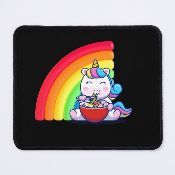Item preview, Fluffy Rainbow Unicorn eating ramen designed and sold by Kaidynz.