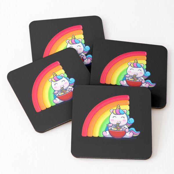 Item preview, Fluffy Rainbow Unicorn eating ramen designed and sold by Kaidynz.
