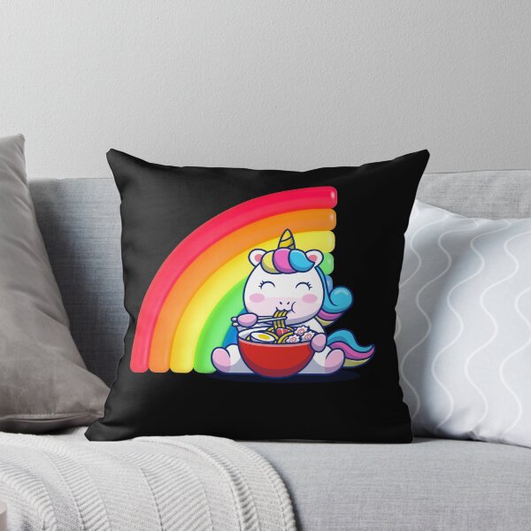 Item preview, Fluffy Rainbow Unicorn eating ramen designed and sold by Kaidynz.