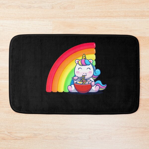 Item preview, Fluffy Rainbow Unicorn eating ramen designed and sold by Kaidynz.
