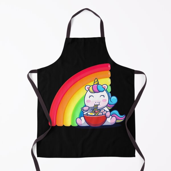 Item preview, Fluffy Rainbow Unicorn eating ramen designed and sold by Kaidynz.