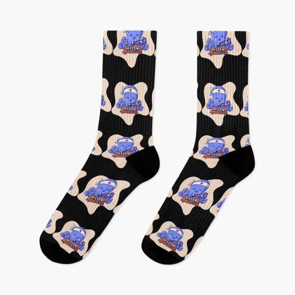 Item preview, Blue Octopus Eating Sushi designed and sold by Kaidynz.