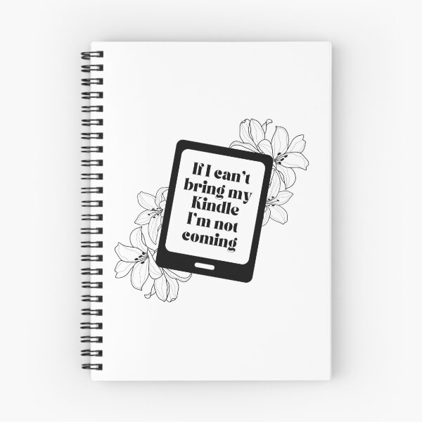 Item preview, If I can't bring my Kindle I'm not coming - Floral Black Kindle designed and sold by Neadoodles.