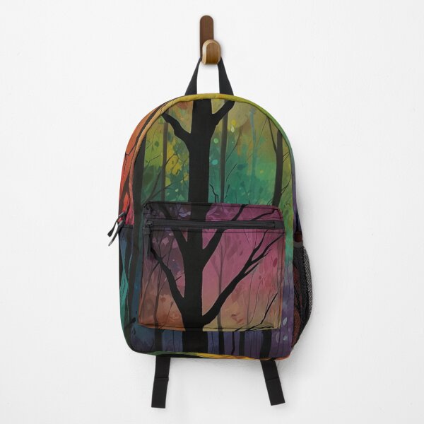 Item preview, colourful watercolour art of treeline in forest designed and sold by optimusprime39.