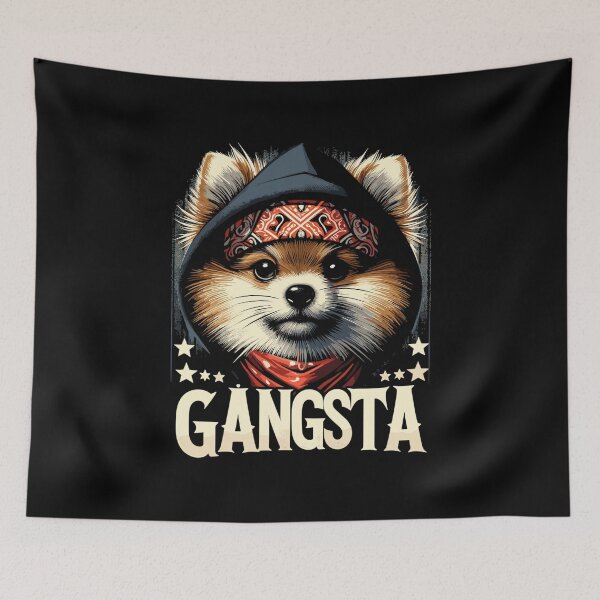 Item preview, Pomeranian Spitz Gangsta Gangster Dog Gift designed and sold by Pineapple-Tree.