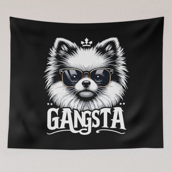 Item preview, Pomeranian Spitz Gangsta Gangster Dog Gift designed and sold by Pineapple-Tree.