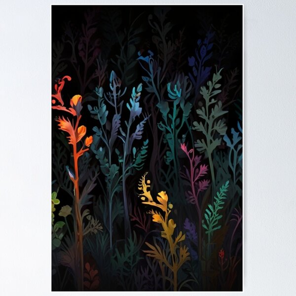 Item preview, colourful seaweed in black background designed and sold by optimusprime39.