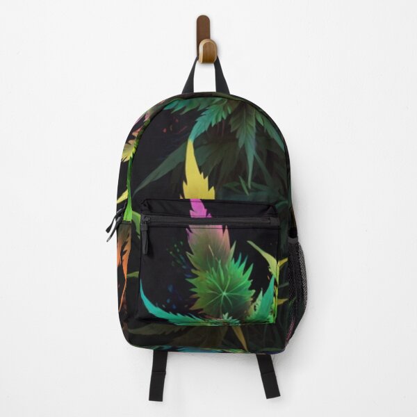 Item preview, colourful marijuanaplant in black background designed and sold by optimusprime39.
