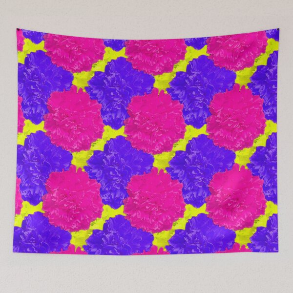 Item preview,  Pink Yellow Blue Peonies Photography / Hot Pink Yellow Blue Flower Photography designed and sold by Victoria Rose.