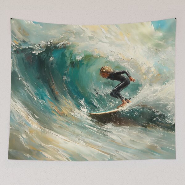 Item preview, Ocean's Embrace - Surfing Mastery on Canvas designed and sold by Tsurfinculture.