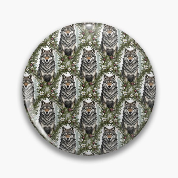 Item preview, Minnesota Wolf Surrounded By Lady's Slipper Flowers 2 Pattern designed and sold by taiche.