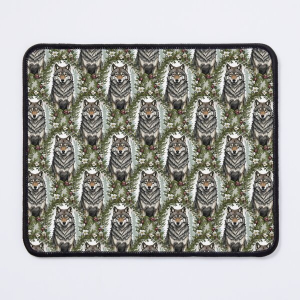 Item preview, Minnesota Wolf Surrounded By Lady's Slipper Flowers 2 Pattern designed and sold by taiche.