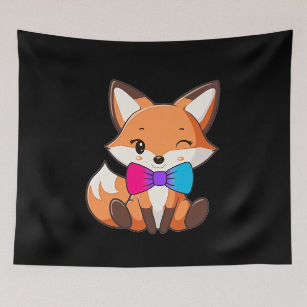 Item preview, Cute Red Fox with Androgynous Pride Flag Bowtie, Kawaii Foxy Subtle Androgynous Pride Design  designed and sold by Travelslightly.