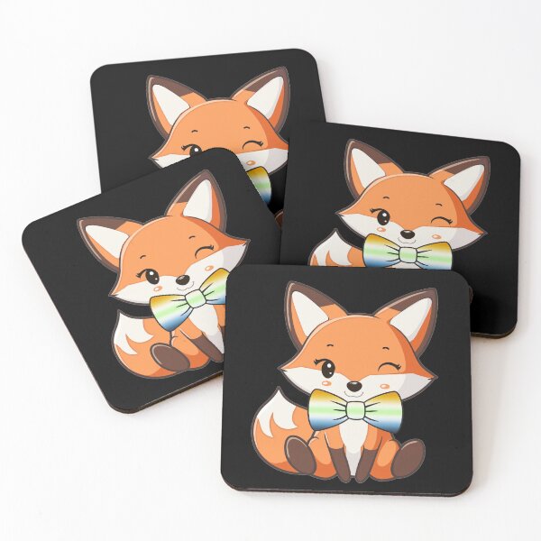 Item preview, Cute Red Fox with AroAce Agender Pride Flag Bowtie, Kawaii Foxy Subtle AroAce Agender Pride Design  designed and sold by Travelslightly.