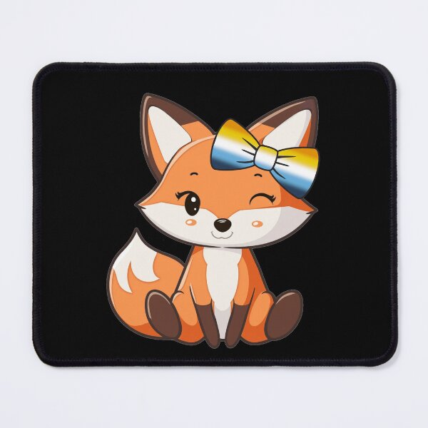 Item preview, Cute Red Fox with AroAce Pride Flag Bow, Kawaii Foxy Subtle AroAce Pride Design  designed and sold by Travelslightly.