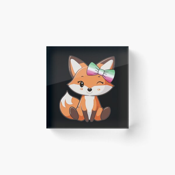 Item preview, Cute Red Fox with Abrosexual Pride Flag Bow, Kawaii Foxy Subtle Abrosexual Pride Design  designed and sold by Travelslightly.