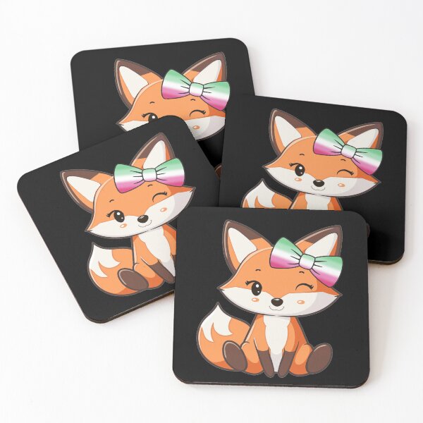 Item preview, Cute Red Fox with Abrosexual Pride Flag Bow, Kawaii Foxy Subtle Abrosexual Pride Design  designed and sold by Travelslightly.