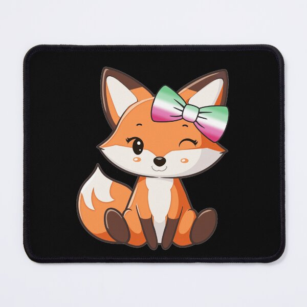 Item preview, Cute Red Fox with Abrosexual Pride Flag Bow, Kawaii Foxy Subtle Abrosexual Pride Design  designed and sold by Travelslightly.