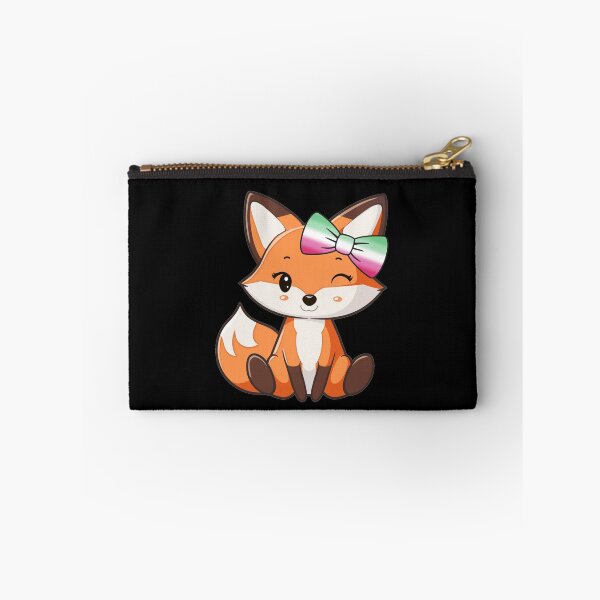 Item preview, Cute Red Fox with Abrosexual Pride Flag Bow, Kawaii Foxy Subtle Abrosexual Pride Design  designed and sold by Travelslightly.