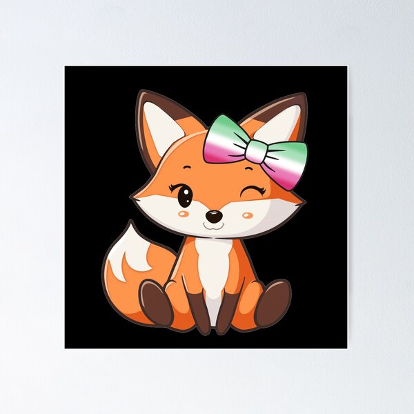 Item preview, Cute Red Fox with Abrosexual Pride Flag Bow, Kawaii Foxy Subtle Abrosexual Pride Design  designed and sold by Travelslightly.