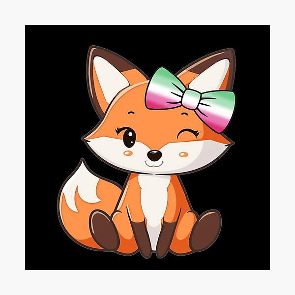 Item preview, Cute Red Fox with Abrosexual Pride Flag Bow, Kawaii Foxy Subtle Abrosexual Pride Design  designed and sold by Travelslightly.
