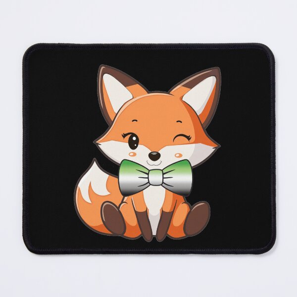 Item preview, Cute Red Fox with Aromantic Pride Flag Bowtie, Subtle Foxy Kawaii Aromantic Pride Design  designed and sold by Travelslightly.