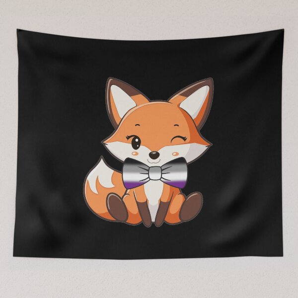 Item preview, Cute Red Fox with Asexual Pride Flag Bowtie, Subtle Foxy Kawaii Ace Pride Design  designed and sold by Travelslightly.