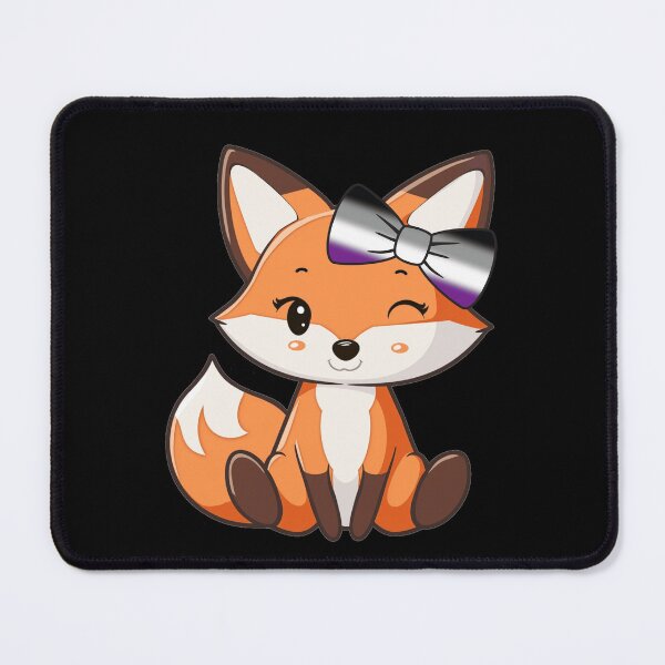 Item preview, Cute Red Fox with Asexual Pride Flag Bow, Subtle Foxy Kawaii Ace Pride Design  designed and sold by Travelslightly.