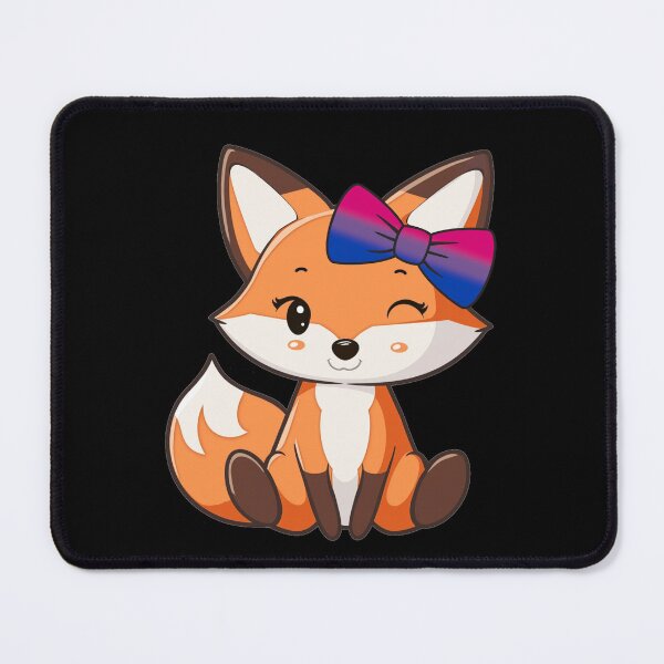 Item preview, Cute Red Fox with Bisexual Pride Flag Bow, Subtle Foxy Kawaii Bi Pride Design designed and sold by Travelslightly.