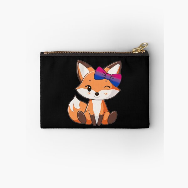 Item preview, Cute Red Fox with Bisexual Pride Flag Bow, Subtle Foxy Kawaii Bi Pride Design  designed and sold by Travelslightly.