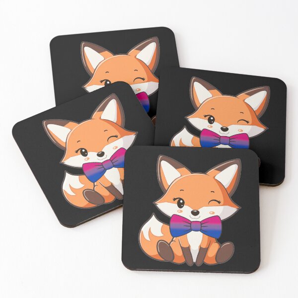 Item preview, Cute Red Fox with Bisexual Pride Flag Bowtie, Subtle Foxy Kawaii Bi Pride Design  designed and sold by Travelslightly.