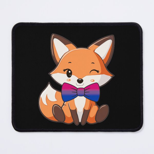 Item preview, Cute Red Fox with Bisexual Pride Flag Bowtie, Subtle Foxy Kawaii Bi Pride Design designed and sold by Travelslightly.