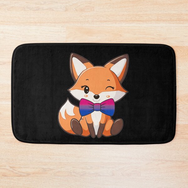 Item preview, Cute Red Fox with Bisexual Pride Flag Bowtie, Subtle Foxy Kawaii Bi Pride Design  designed and sold by Travelslightly.