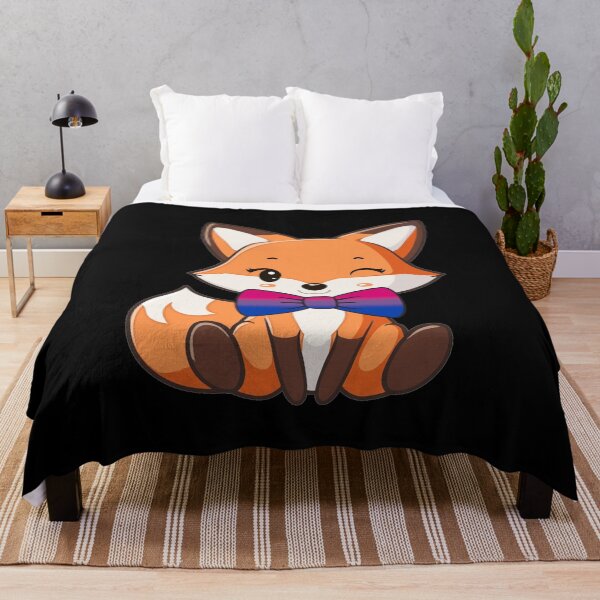 Item preview, Cute Red Fox with Bisexual Pride Flag Bowtie, Subtle Foxy Kawaii Bi Pride Design  designed and sold by Travelslightly.