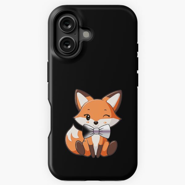 Artikel-Vorschau von Süßer roter Fuchs mit Fliege mit demisexueller Pride-Flagge, dezentes fuchsiges Kawaii Demi Pride-Design, designt und verkauft von Travelslightly.